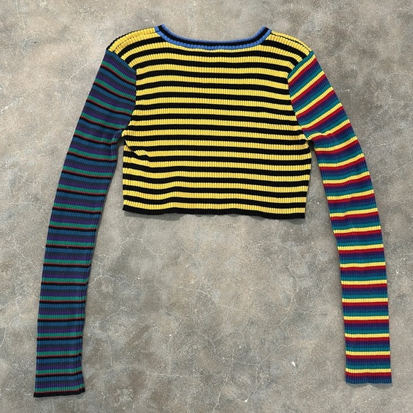 UNIF Rainbow Striped Crop Top - Picture 8 of 9